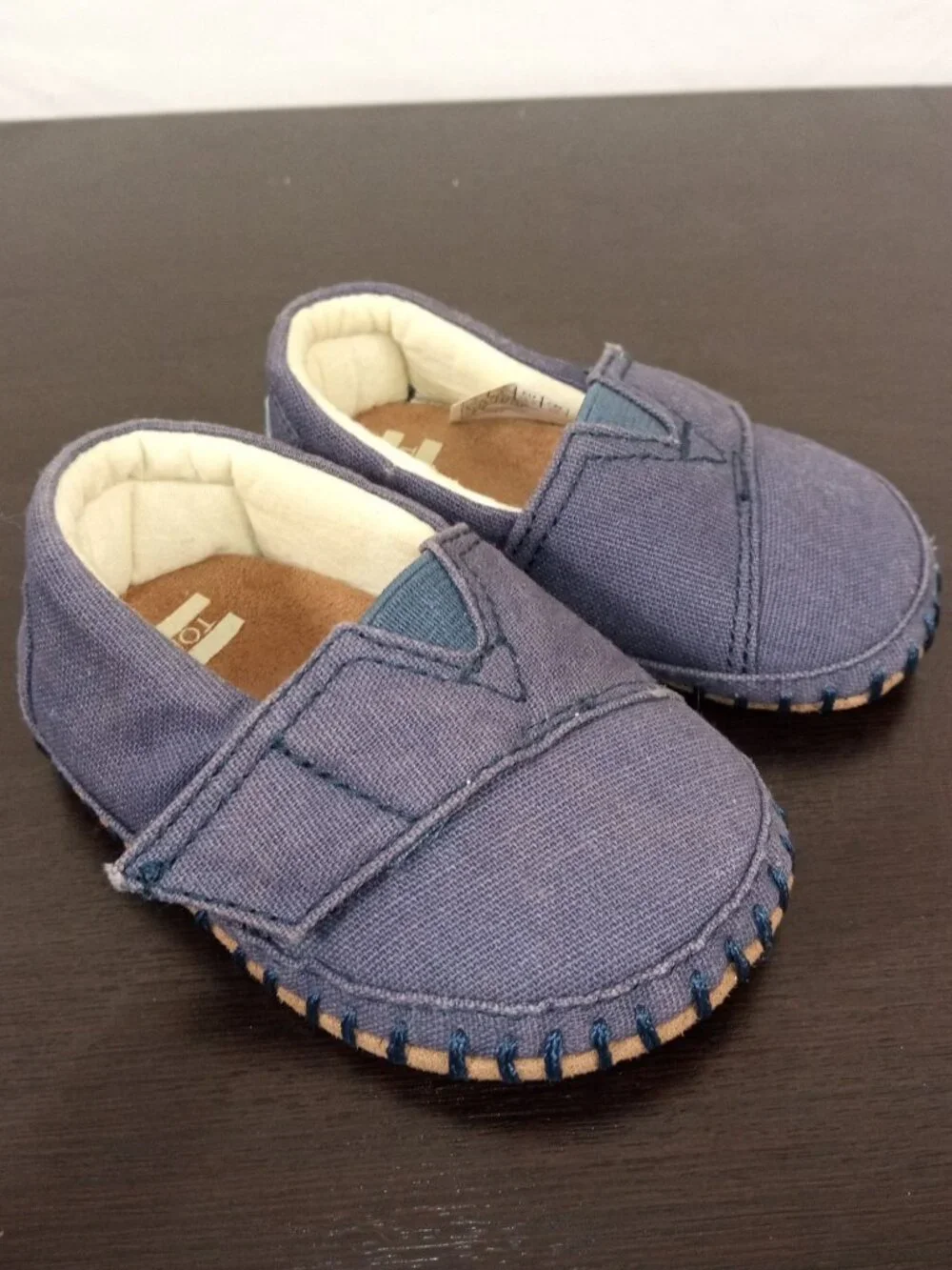 TOMS Infant/Baby Boy's Navy Blue Crib Alpargata Canvas Flats Shoes Sz. 3